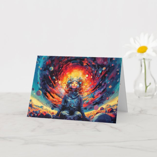 Tarjeta Desde el espacio y más allá del Ilustracion (Planta pequeña)