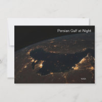 Desde la estación espacial Golfo Pérsico de noche,