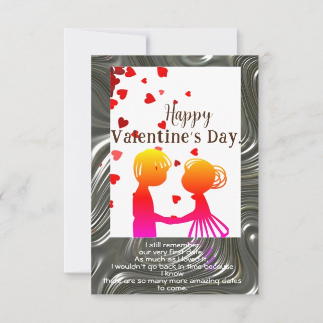 Tarjeta Desea un feliz día de San Valentín. (Anverso)