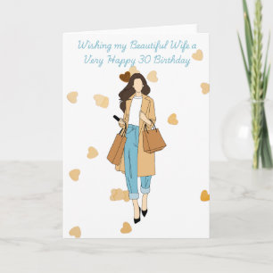 Tarjeta Deseando a mi esposa un feliz 30