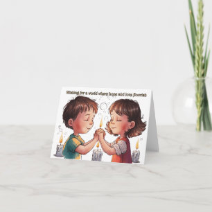 Tarjeta Deseando un mundo donde la esperanza y el amor flo