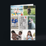 Tarjeta Deseándole cumpleaños sonríe diario<br><div class="desc">Muestre sus fotos preferidas con esta tarjeta de felicitación feliz del cumpleaños de la prensa de PiPo.  Esta tarjeta ofrece seis aberturas de la foto y desea que sonríe el miembro de la familia,  amigo,  o amado un cumpleaños cada día.</div>