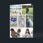 Tarjeta Deseándole cumpleaños sonríe diario<br><div class="desc">Muestre sus fotos preferidas con esta tarjeta de felicitación feliz del cumpleaños de la prensa de PiPo.  Esta tarjeta ofrece seis aberturas de la foto y desea que sonríe el miembro de la familia,  amigo,  o amado un cumpleaños cada día.</div>
