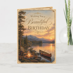 Tarjeta Deseándole un Hermoso Cumpleaños Lago de Nueva Ing