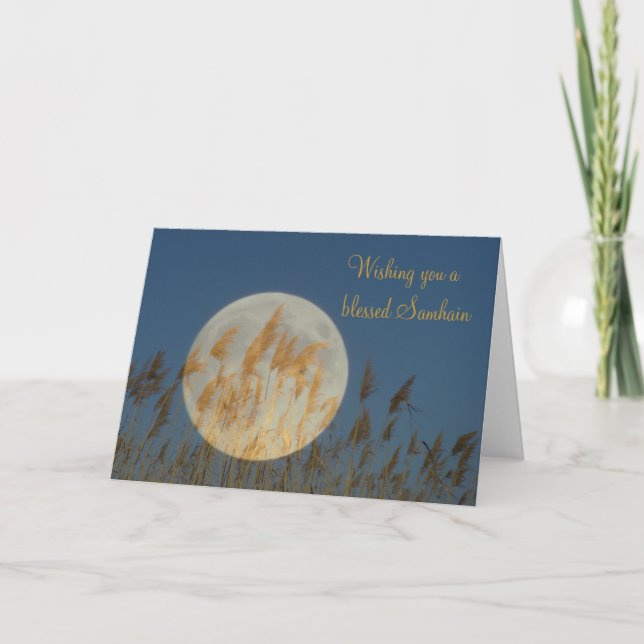 Tarjeta Deseándole un Samhain bendecido (Anverso)