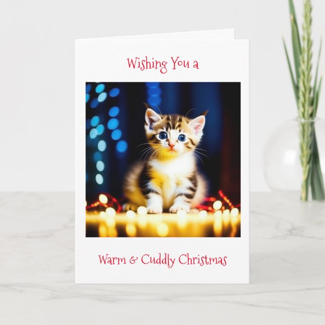 Tarjeta Deseándole una Navidad Cálida y Acogedora (Anverso)