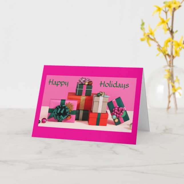 TARJETA DESEÁNDOLE UNA "NAVIDAD MUY FELIZ" (flor amarilla)