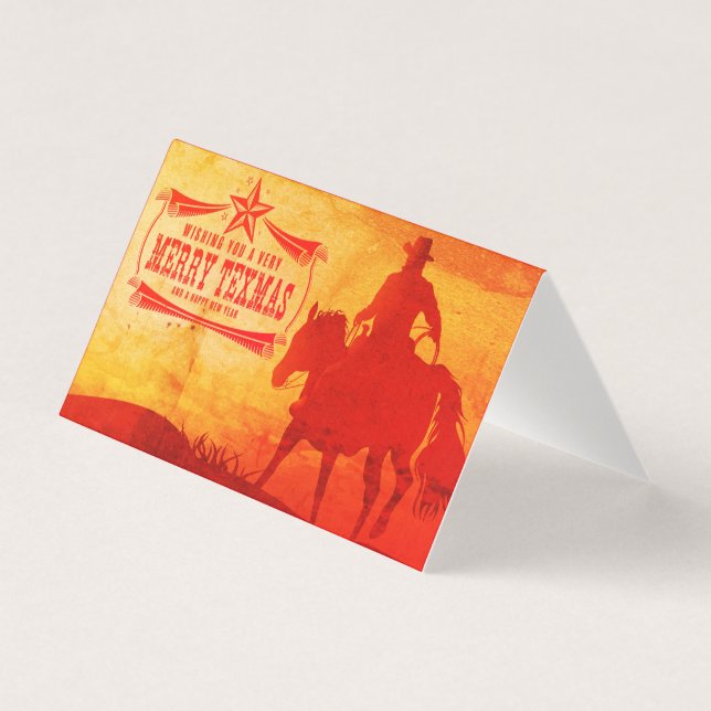 Tarjeta Deseándote Cartas De Navidades De Texas (Anverso)