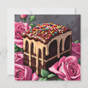 Tarjeta Deseándote el Cumpleaños más Dulce Tarta