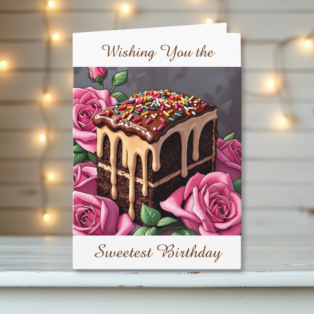 Tarjeta Deseándote el Cumpleaños más Dulce | Torta (Subido por el creador)