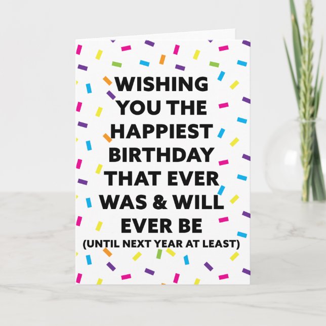 Tarjeta Deseándote el cumpleaños más feliz (Anverso)