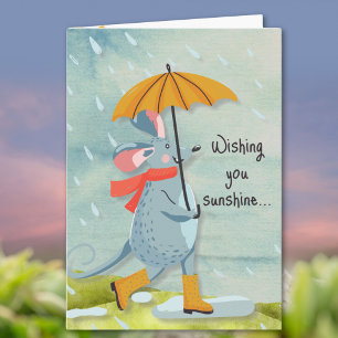 Tarjeta Deseándote Sol a Través de la Lluvia Inspiradora