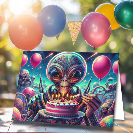 Tarjeta Deseándote un cumpleaños fuera de este mundo | Div