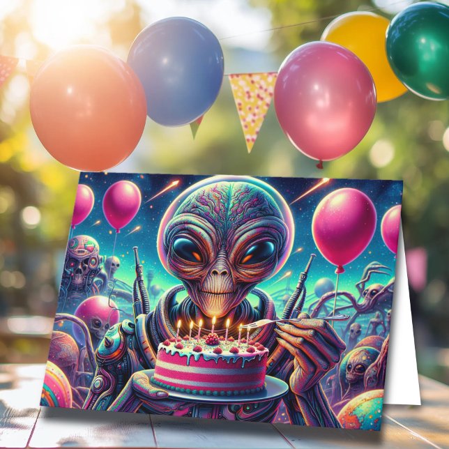 Tarjeta Deseándote un cumpleaños fuera de este mundo | Div (Subido por el creador)
