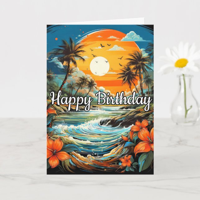 Tarjeta Deseándote un Cumpleaños Maravilloso (Planta pequeña)