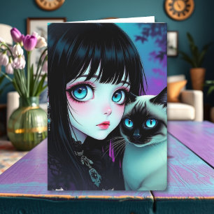 Tarjeta Deseándote un Cumpleaños Perfecto Chica Anime a