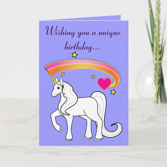 Tarjeta Deseándote un cumpleaños único... (Anverso)