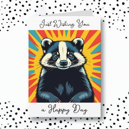 Tarjeta Deseándote un día feliz | Insignia Cute