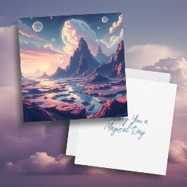 Tarjeta Deseándote un día mágico | Arte de otro mundo