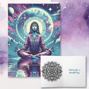 Tarjeta Deseándote un día pacífico Color Me Mandala
