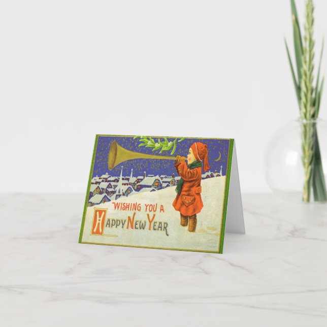 Tarjeta Deseándote un feliz Año Nuevo (Anverso)