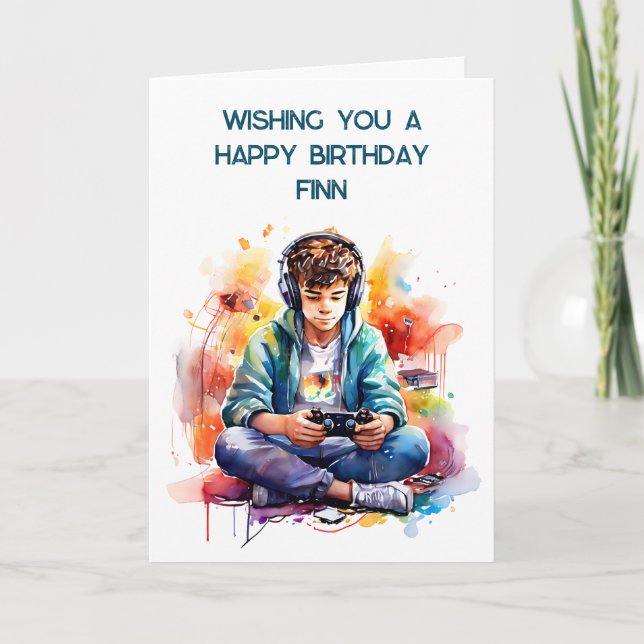 Tarjeta Deseándote un feliz cumpleaños personalizado | Gam (Anverso)