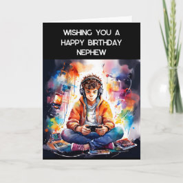 Tarjeta Deseándote un feliz sobrino de cumpleaños | Gamer