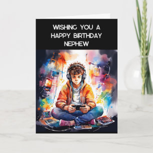 Tarjeta Deseándote un feliz sobrino de cumpleaños   Gamer