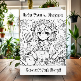 Tarjeta Deseándote un feliz y hermoso día | Página de colo