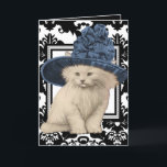 Tarjeta Deseándote un gato vintage de BD muy delicioso<br><div class="desc">Love Birds Basketball Shoe Red & Black Trim & Grey Laces Designer Keds- Cambiar los colores de los tramos de zapatos cada color de los bordes puede ser cambiado - haga clic en personalizar y diviértase creando sus personalizados top extraordinarios y singulares! Los colores de fondo de todos los lados...</div>