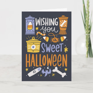 Tarjeta Deseándote un Halloween dulce