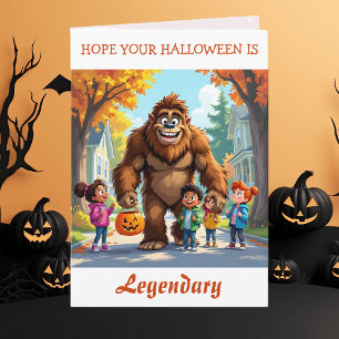 Tarjeta ¡Deseándote un Halloween Legendario!   Bigfoot