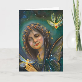 Tarjeta Deseándote un hermoso día | Hada y mariposa