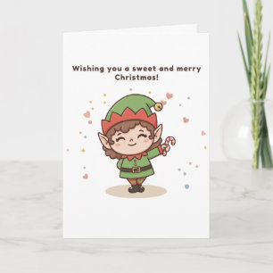 Tarjeta Deseándote una dulce y alegre Navidad