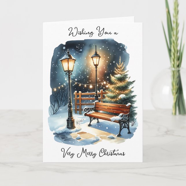 Tarjeta Deseándote una Feliz Navidad y Feliz Año Nuevo (Anverso)