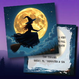 Tarjeta Deseándote una Halloween malvada | Bruja