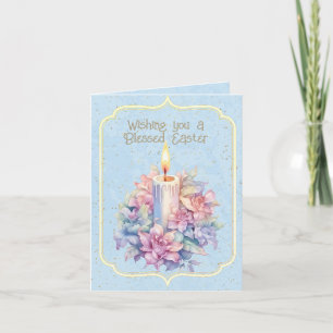 Tarjeta Deseándote unas benditas flores de velas de Pascua