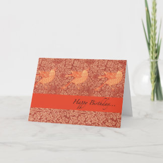 Tarjeta Desear "Feliz Cumpleaños" con tres pájaros cantant