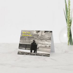 Tarjeta Desearía que estuvieras aquí Park Bench Note Card