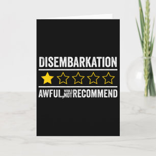 Tarjeta Desembarco de crucero no recomendaría divertida va