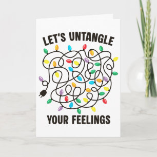 Tarjeta Desenredemos tus sentimientos Luces de Navidad Men