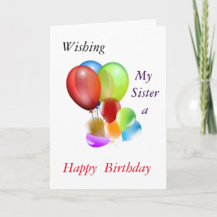 Tarjeta Deseo a mi hermana Feliz cumpleaños