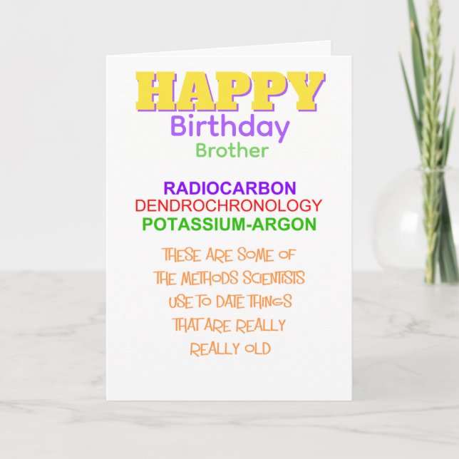Tarjeta deseo científico de feliz cumpleaños hermano (Anverso)