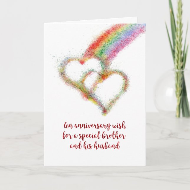 Tarjeta Deseo de aniversario para el hermano y su marido (Anverso)