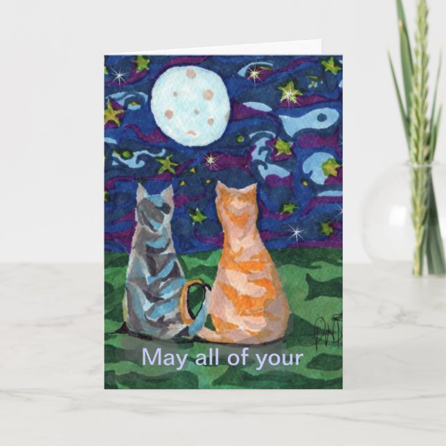 Tarjeta Deseo de BIrthday Cat Dream (Anverso)