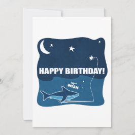 Tarjeta Deseo de cumpleaños de los tiburones