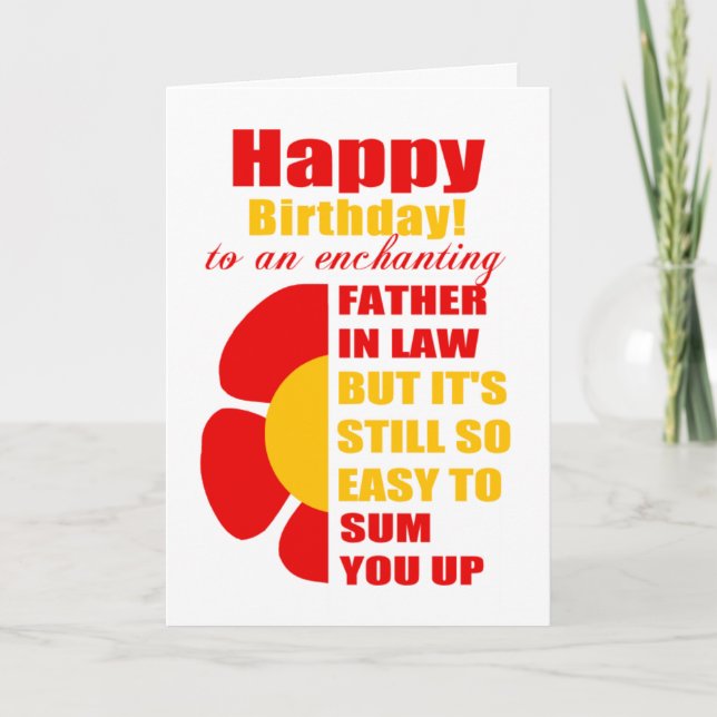 Tarjeta deseo de cumpleaños de un padre lindo en la ley (Anverso)