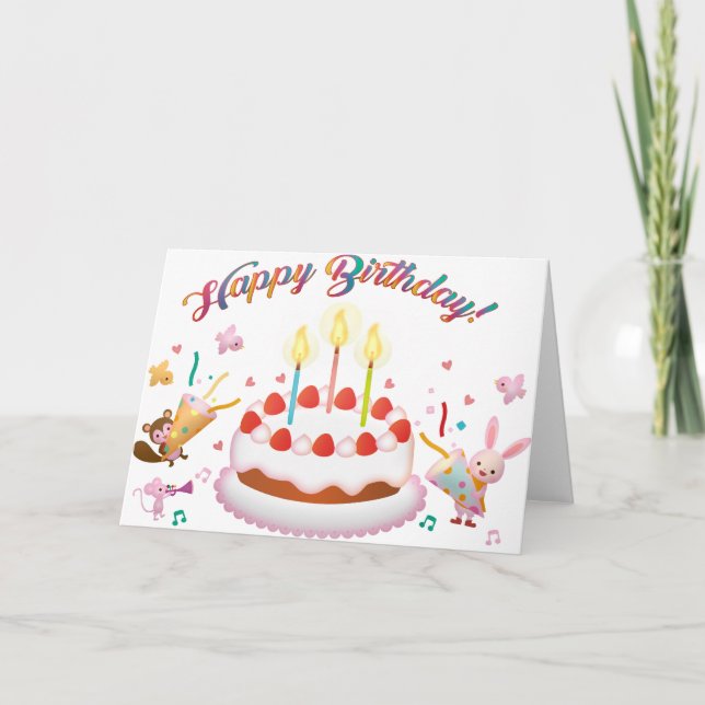 Tarjeta Deseo de cumpleaños de varios idiomas (Anverso)