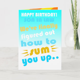 Tarjeta Deseo de cumpleaños divertido para el yerno