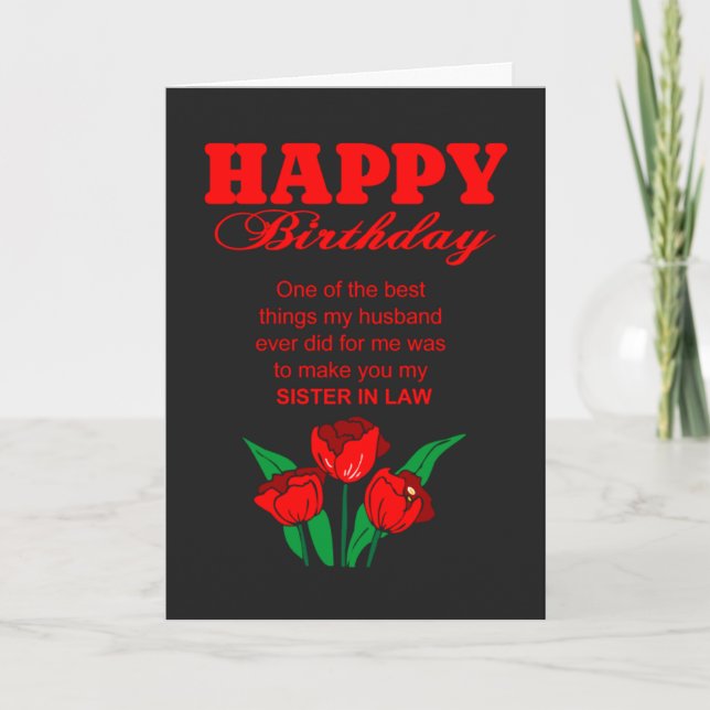 Tarjeta Deseo de cumpleaños feliz hermana política (Anverso)